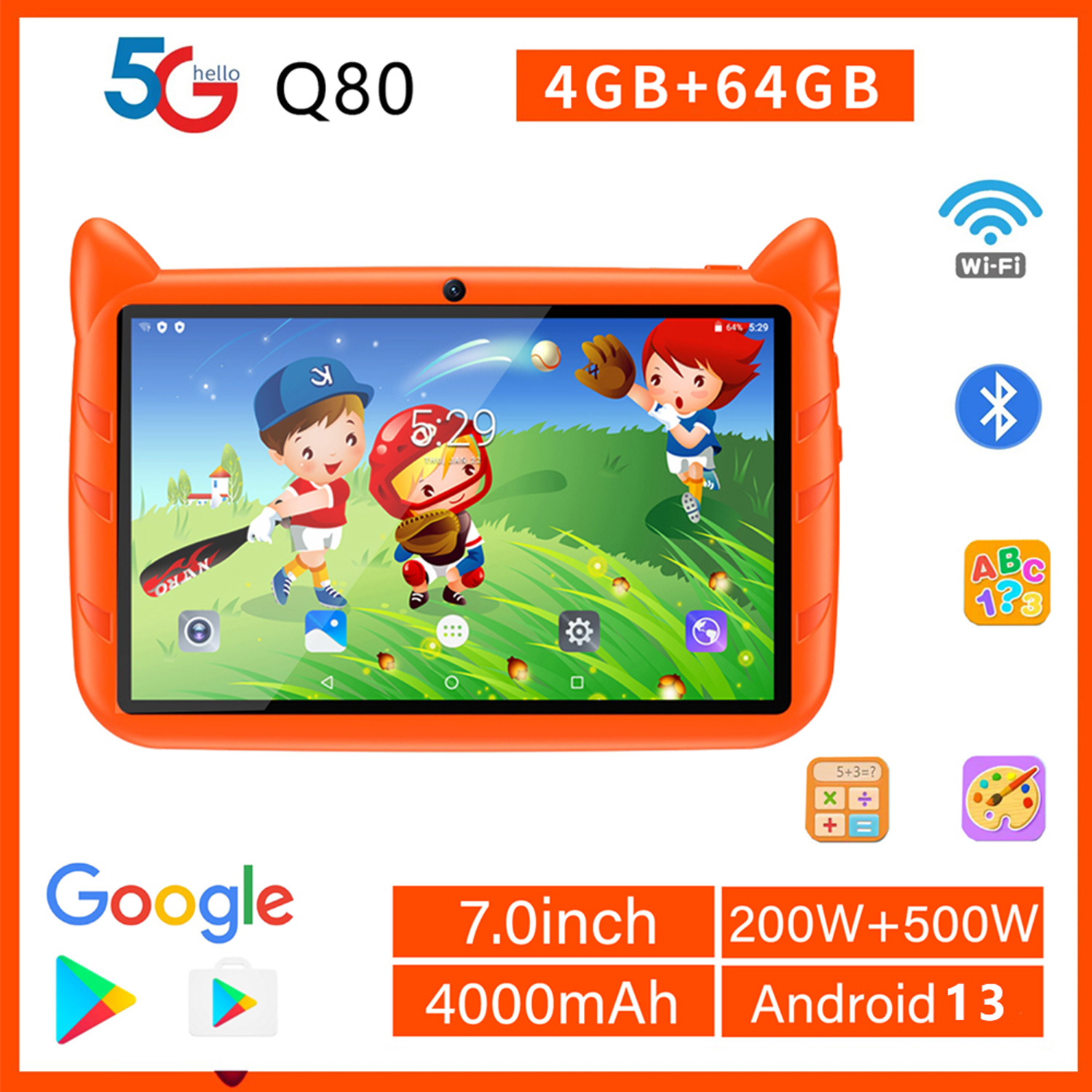 Kids Educational Games Learn English - New 5G WiFi Kids Tablet 7