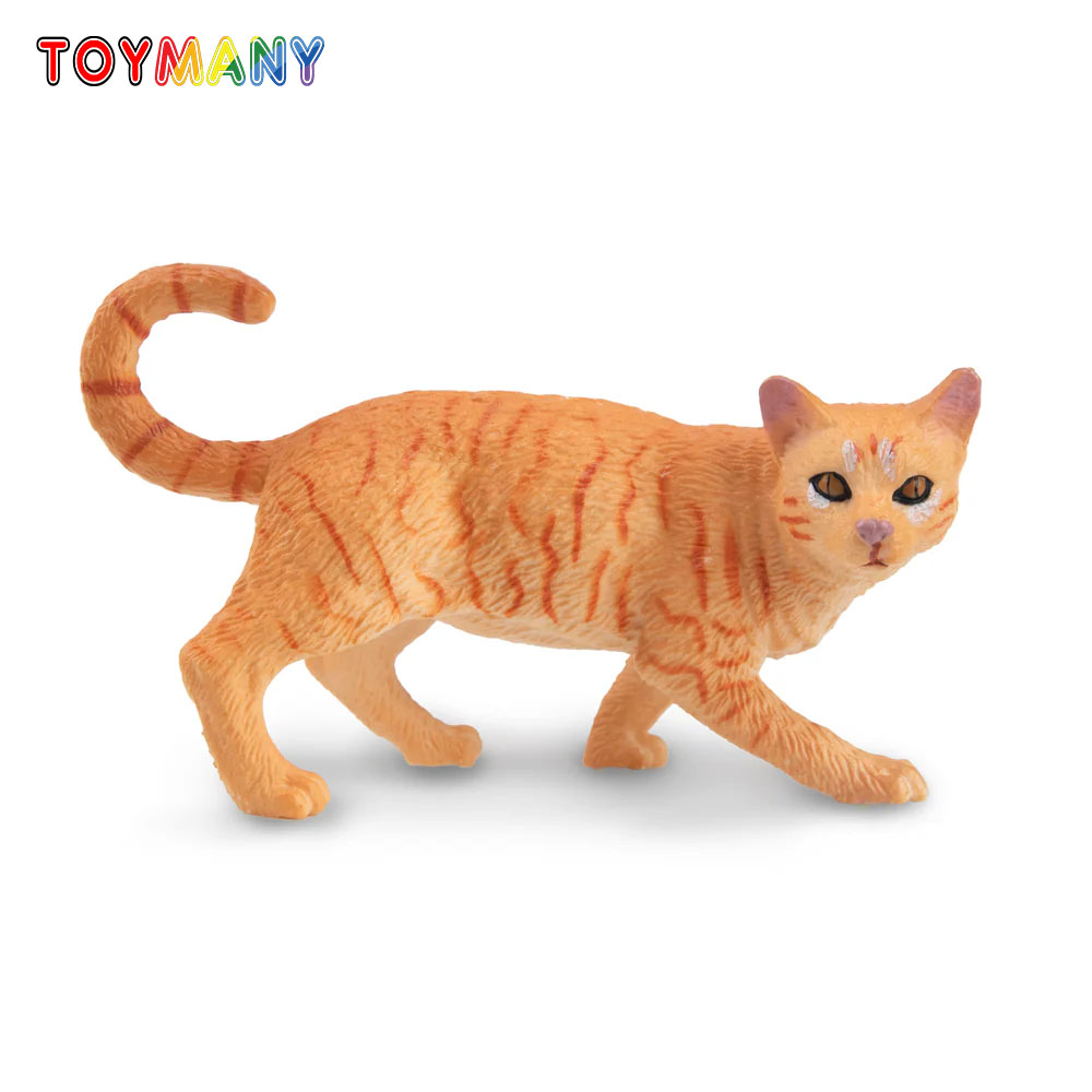 Kids Educational Resources - Toymany Simulation Striding Orange Tabby Cat