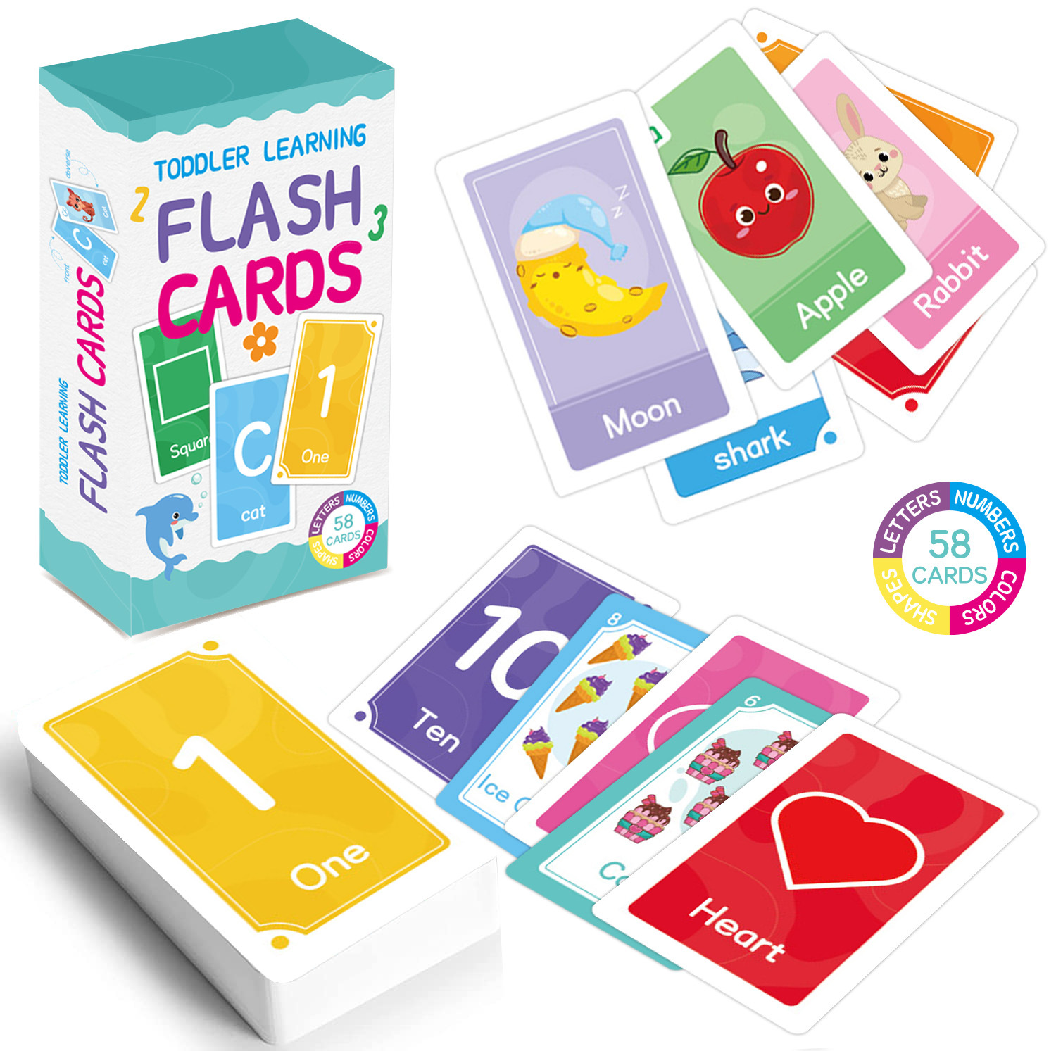 58 Pcs ABC Alphabet Flashcards - Kids Education Card 评论和价格