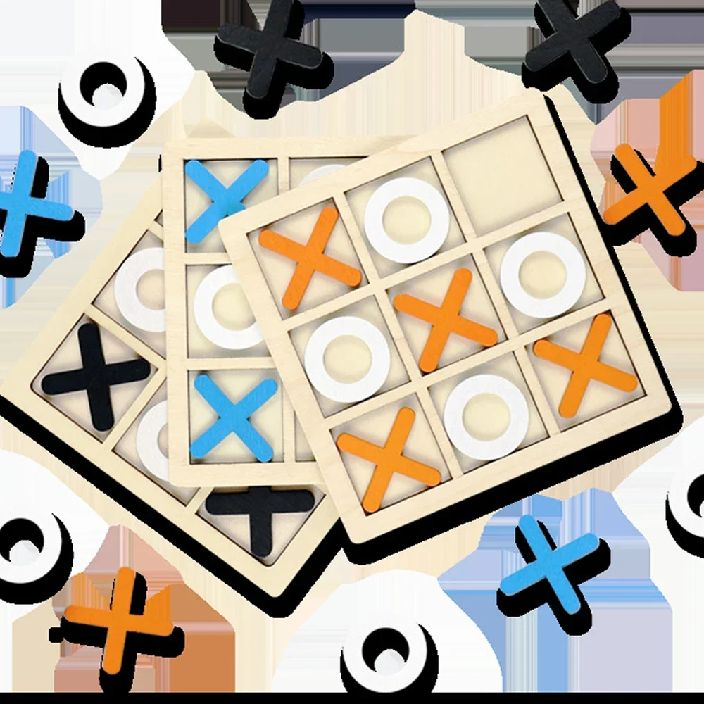 Wooden XO Tic Tac Toe Game Min - Kids Educational Game 3 评论和价格