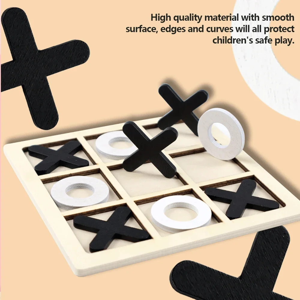 Wooden XO Tic Tac Toe Game Min - Kids Educational Game 3 评论和价格