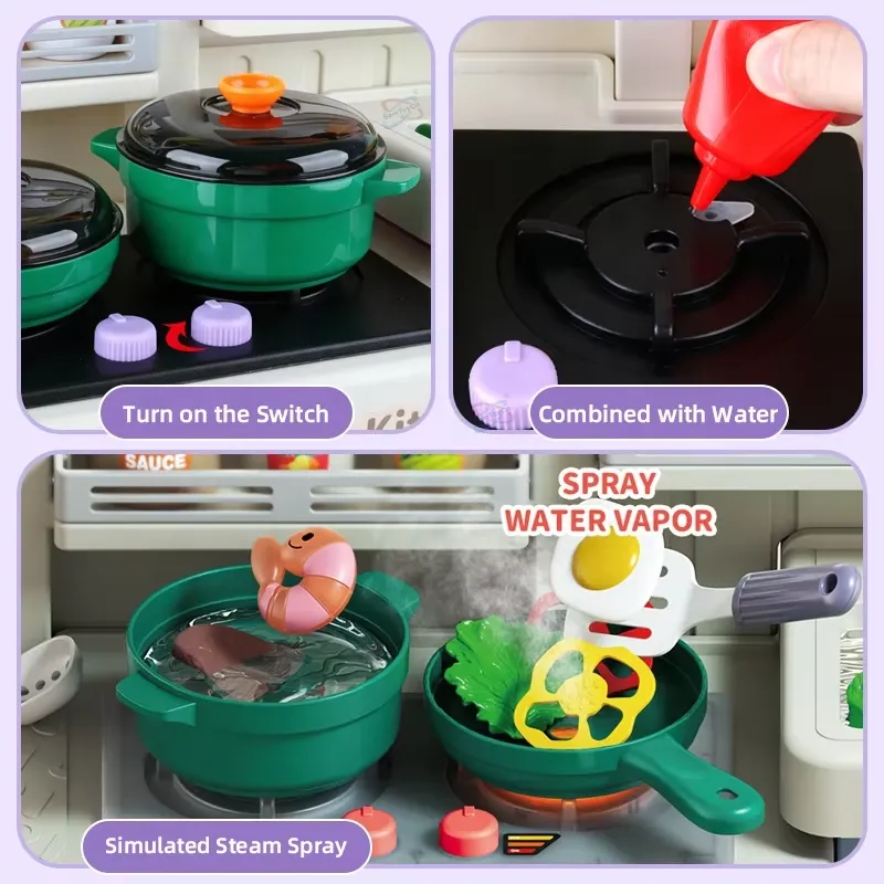 90cm Large Pretend Play Kitche - Kids Educational Resources 评论和价格