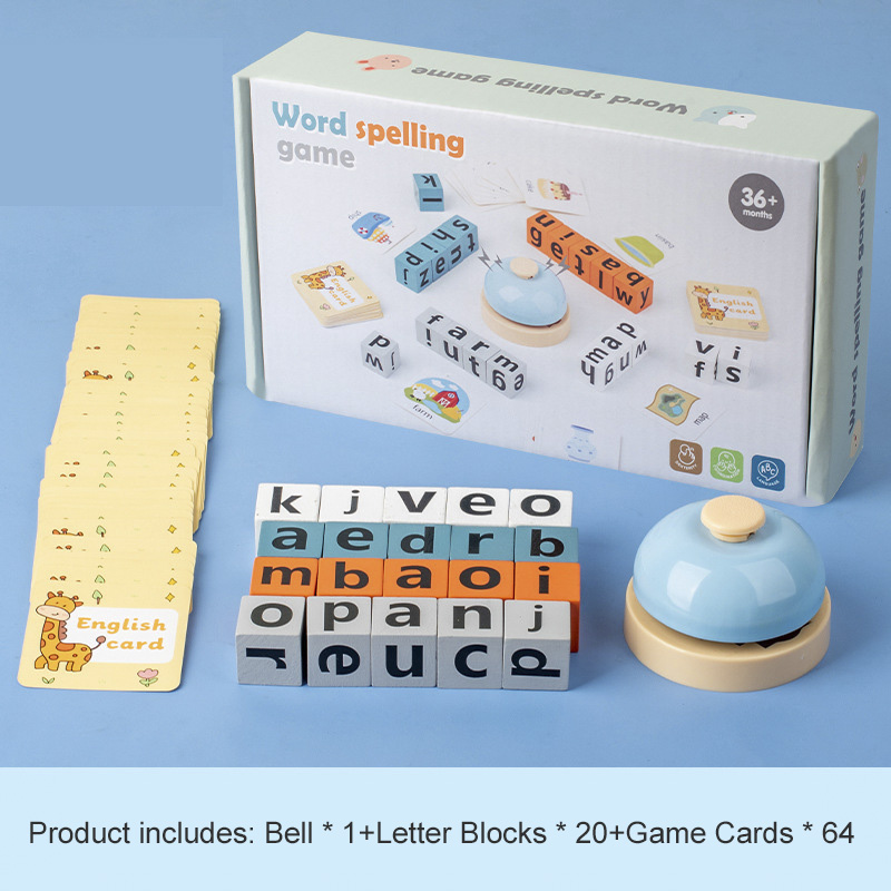 Creative Wooden Spell Word Toy - Kids Educational Games Learn English 评论和价格
