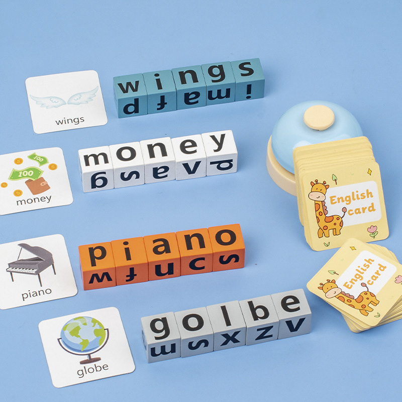 Creative Wooden Spell Word Toy - Kids Educational Games Learn English 评论和价格