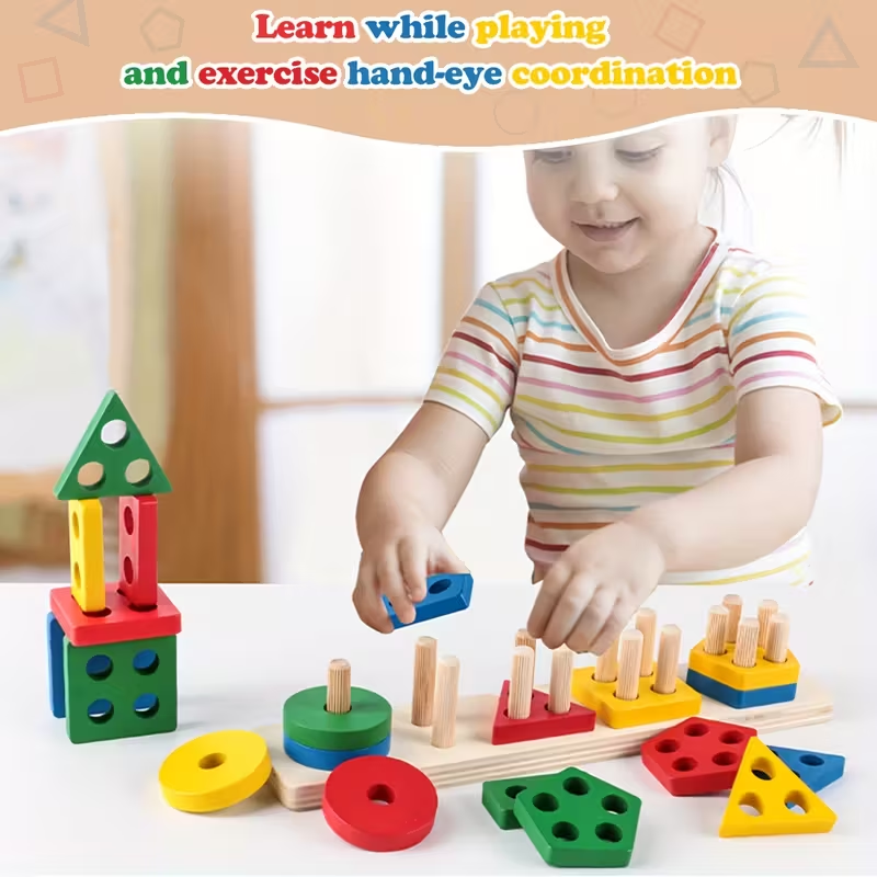 Montessori Wooden Games Baby T - Kids Educational Game 3 评论和价格