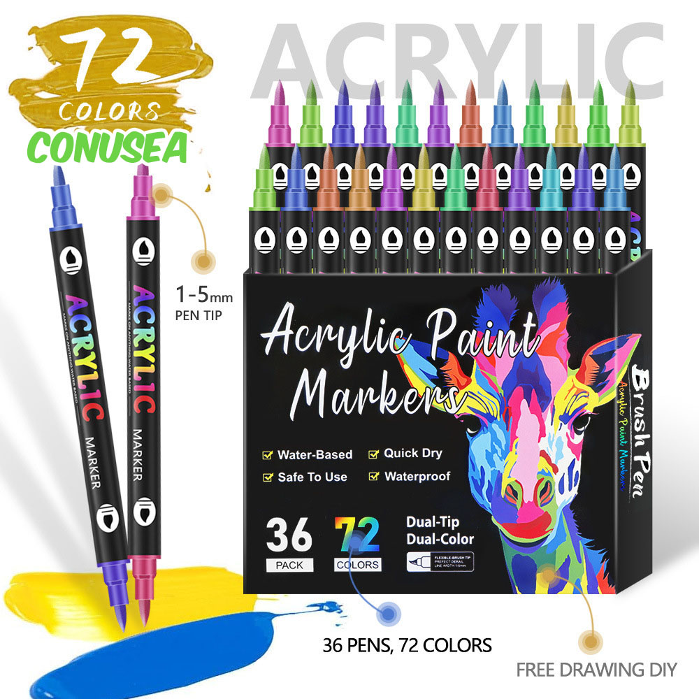 Acrylic Paint Markers Dual Tip - Kids Education Tips 评论和价格