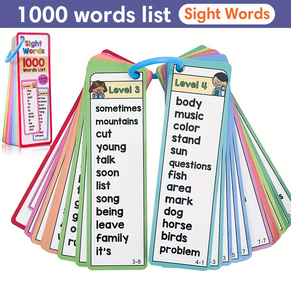 1000 Sight Words Flash Cards f - Kids Education Card 评论和价格
