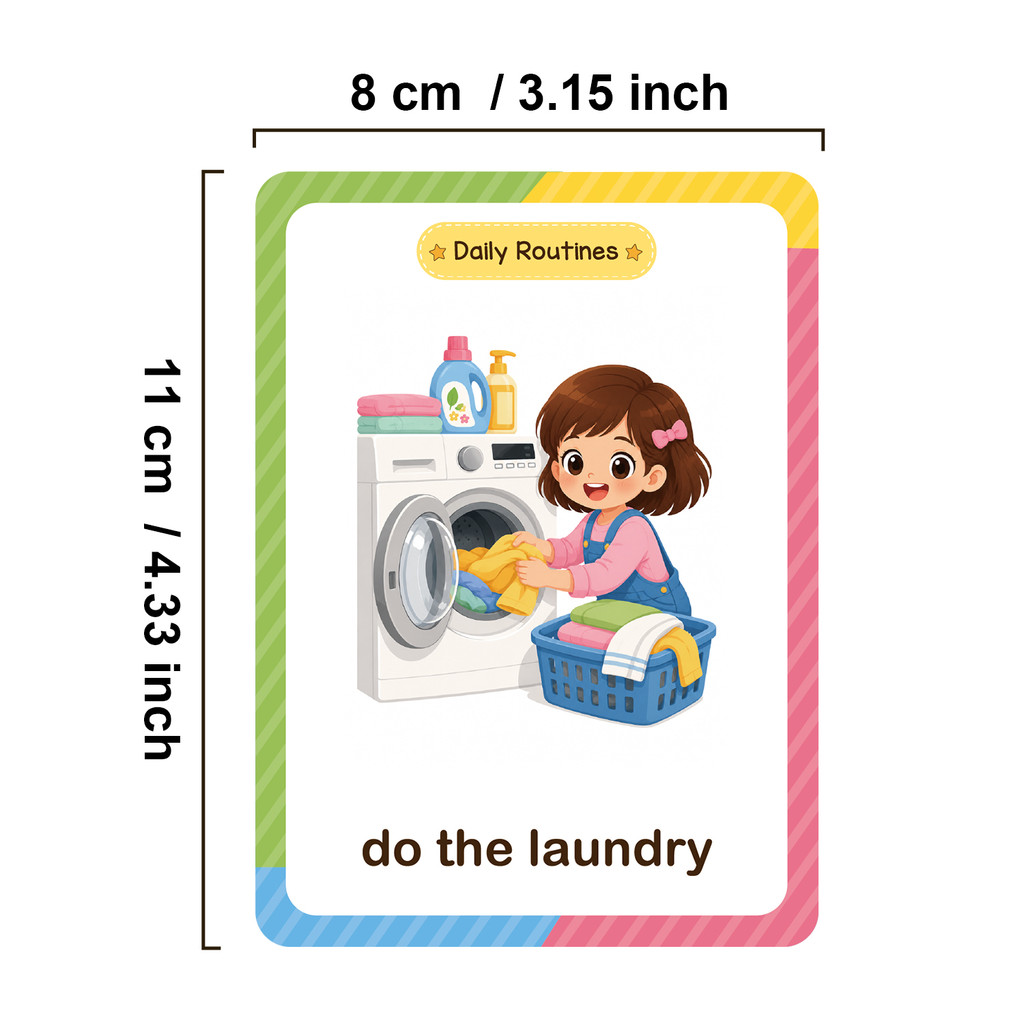 38 Words Daily Routines Learni - Kids Education Card 评论和价格