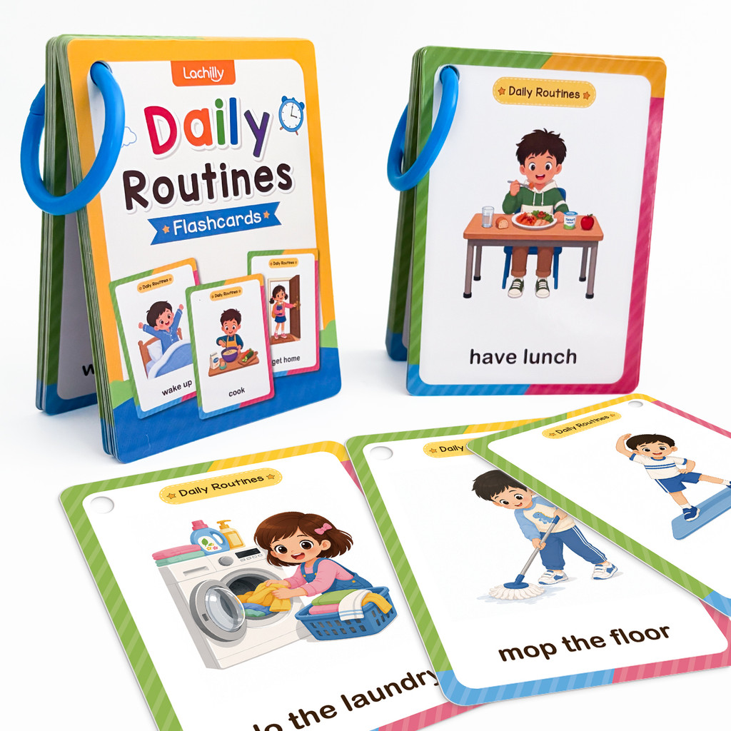 38 Words Daily Routines Learni - Kids Education Card 评论和价格