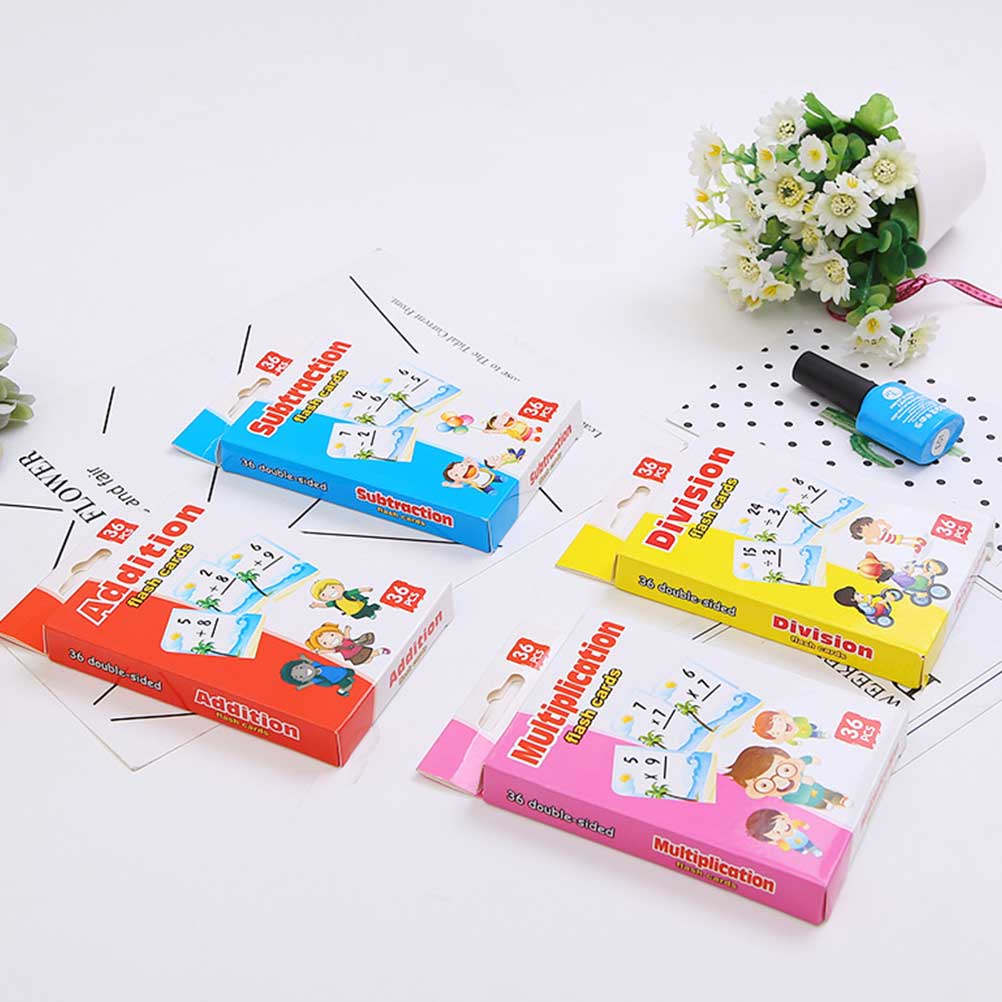 4 Boxes Childrens Math Study C - Kids Education Card 评论和价格