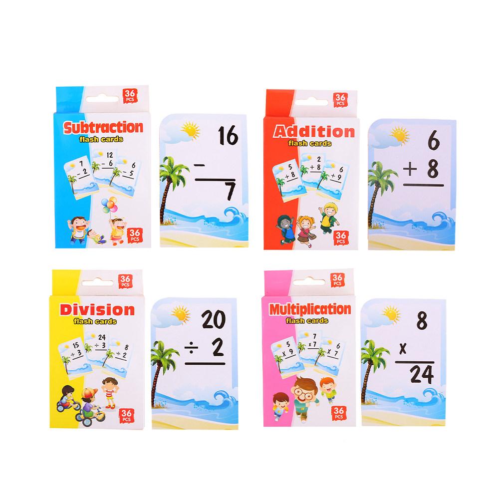 4 Boxes Childrens Math Study C - Kids Education Card 评论和价格